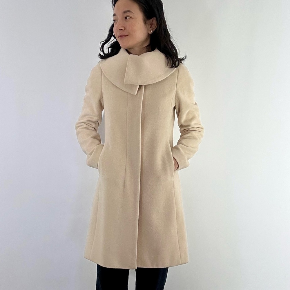 Ann Taylor Wool and Angora Cream XXS Petite Coat